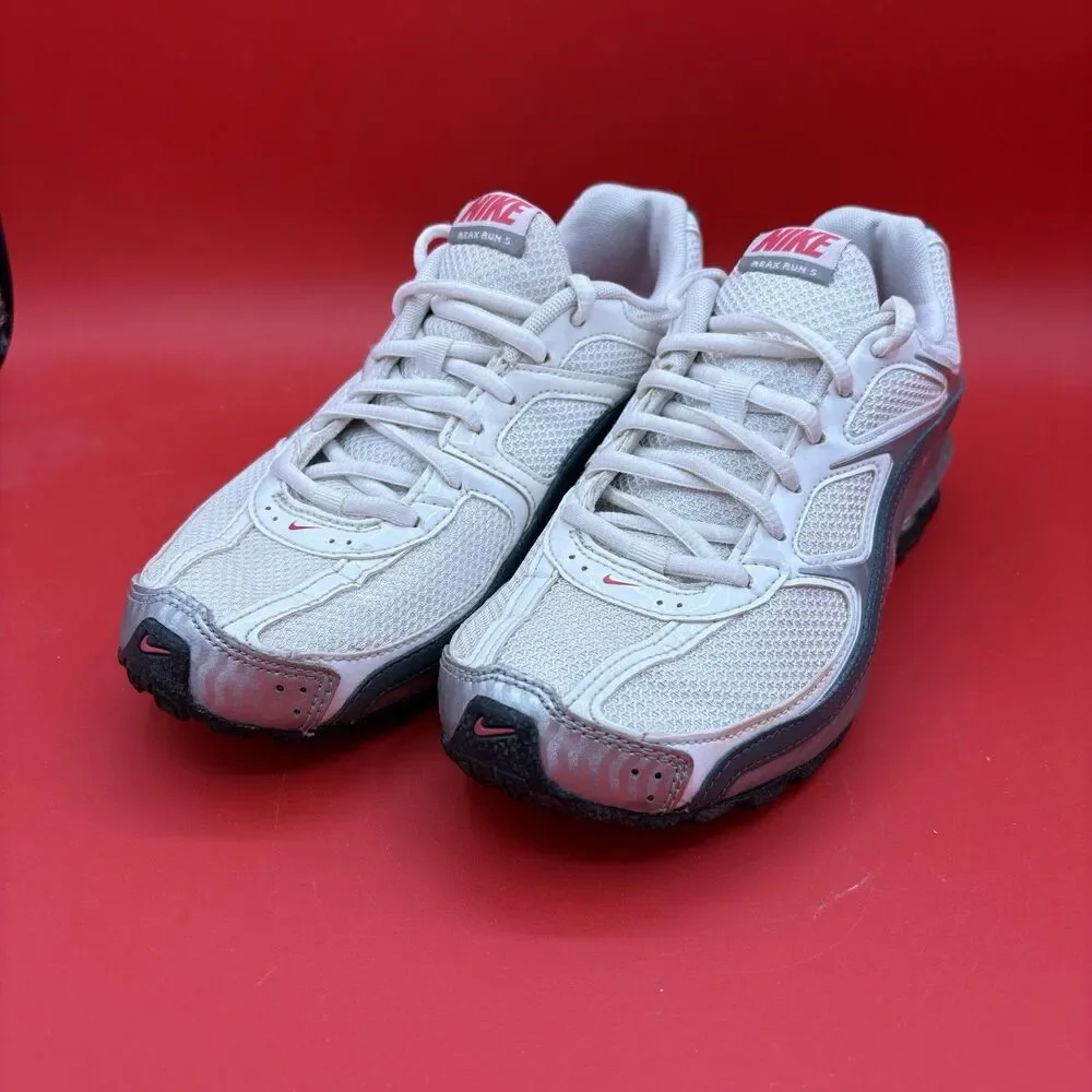 Nike Reax Run 5 Woman's Running Shoes White Silver Pink 407987-116 Size 7